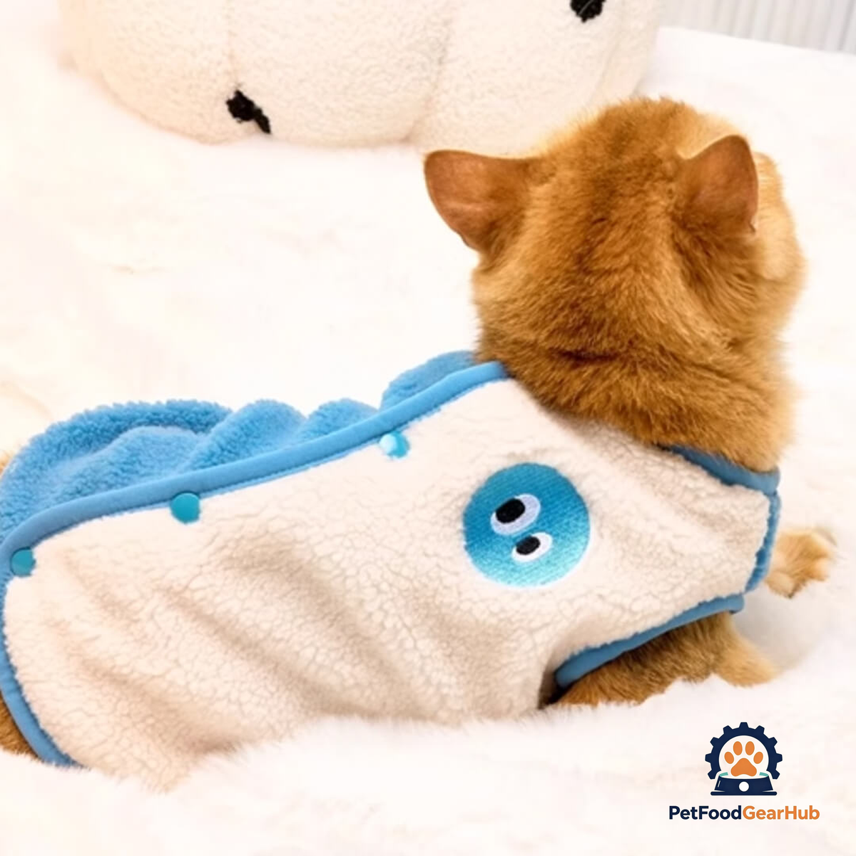 Cat in Cute Blue Vest | PetFoodGearHub