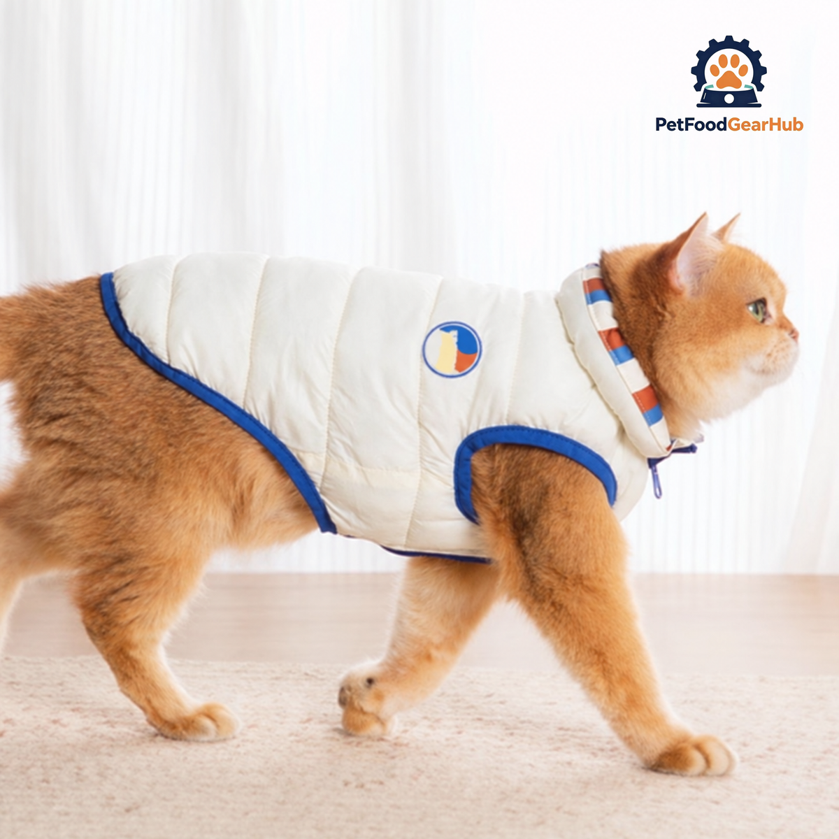 Cat in Cream Reversible Jacket | PetFoodGearHub