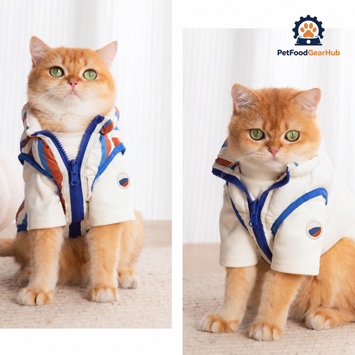 Cat in Cream Reversible Jacket | PetFoodGearHub