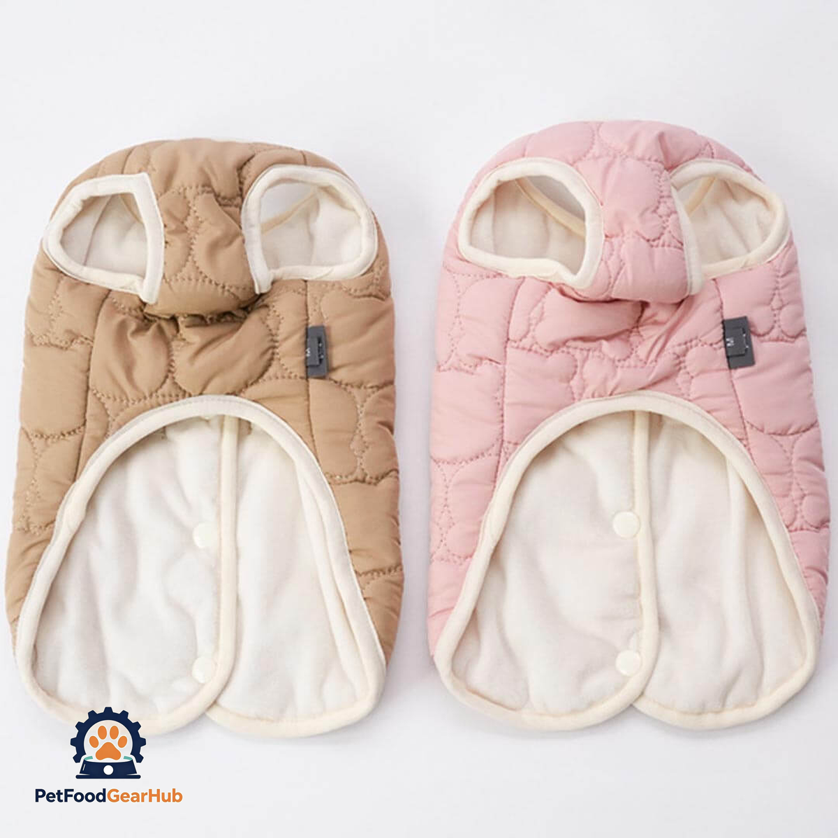 Quilted Cat Jacket Collection Pink And Brown | Cute Bear Cat Vest | PetFoodGearHub