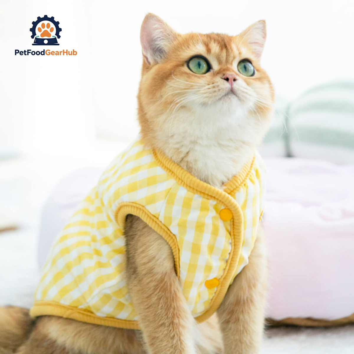 Cat in Yellow Reversible Jacket | PetFoodGearHub