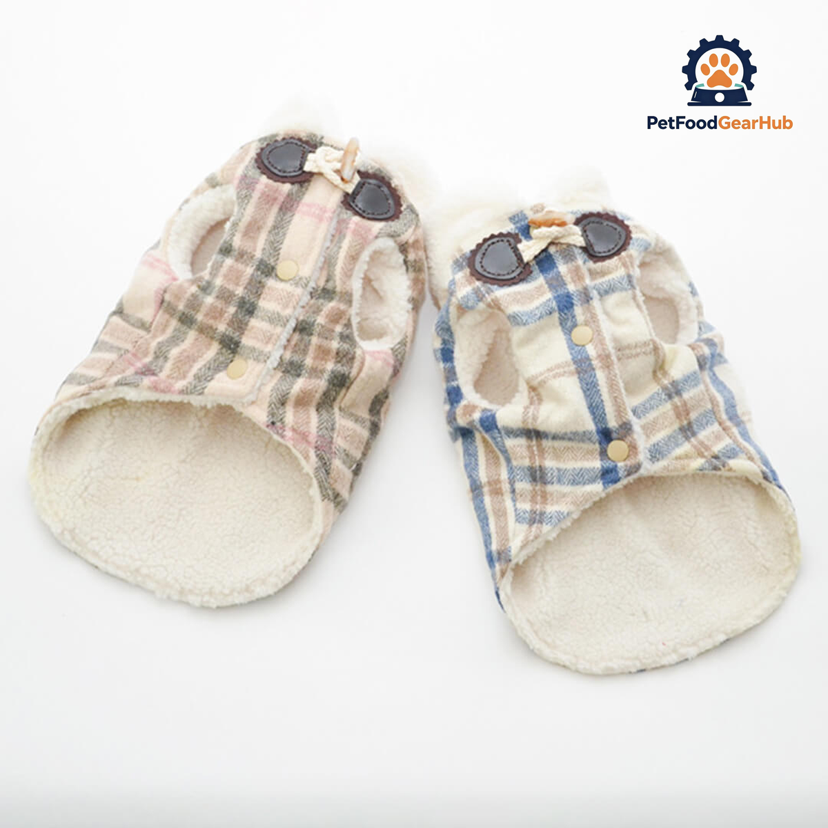 Stylish Check Fleece Cat Jackets | PetFoodGearHub