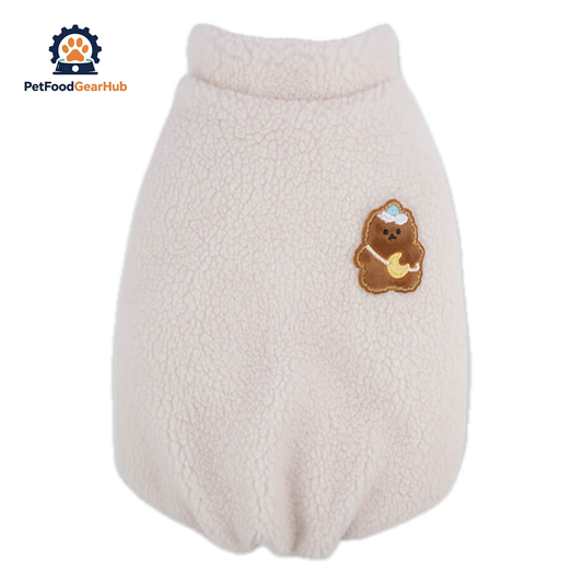 White Teddy Bear Fleece Jacket for Cats & Kittens | PetFoodGearHub