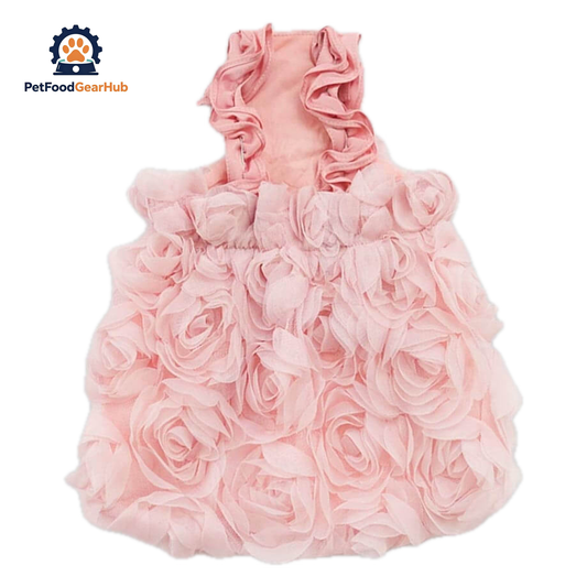 Pink Rose Cat Dress | Floral Rose Cat Dress | PetFoodGearHub