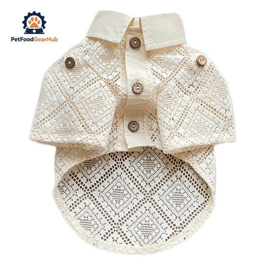 Napili Lace Cat Shirt | Ivory Lace Shirt for Cats | PetFoodGearHub