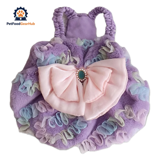 Belle Cat Dress | Elegant Lilac Dress for Cats | PetFoodGearHub