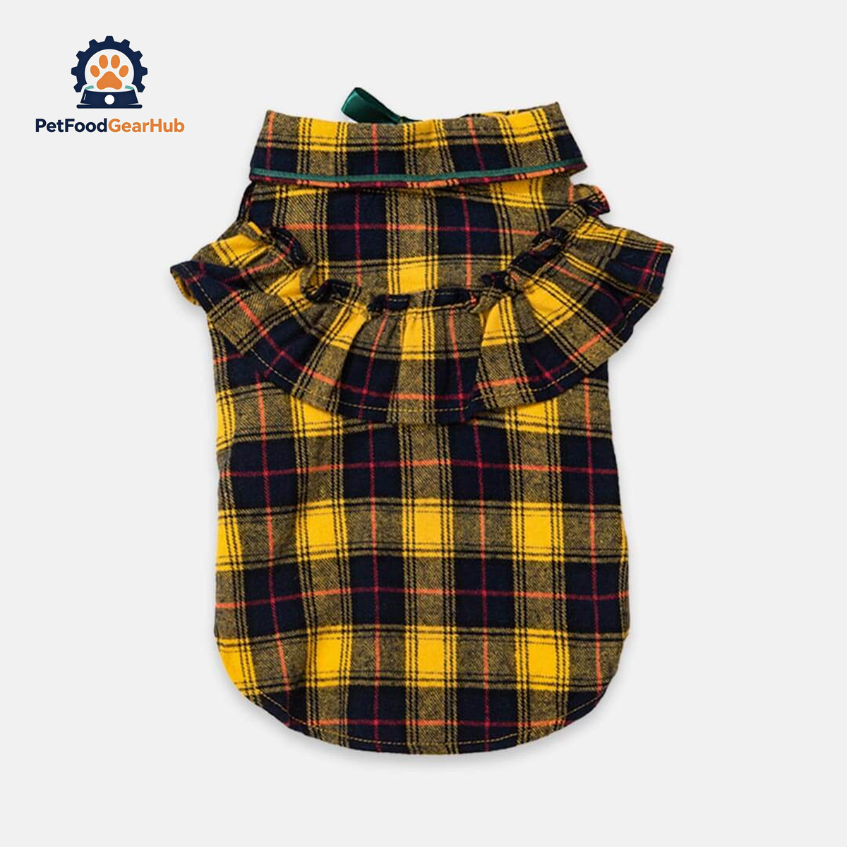 Bella Cat Shirt | Yellow Plaid Shirt for Cats | PetFoodGearHub