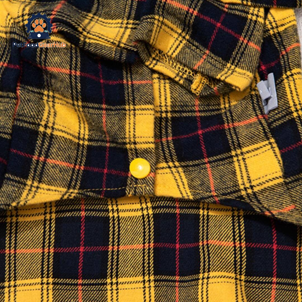 Bella Cat Shirt | Yellow Plaid Shirt for Cats | PetFoodGearHub