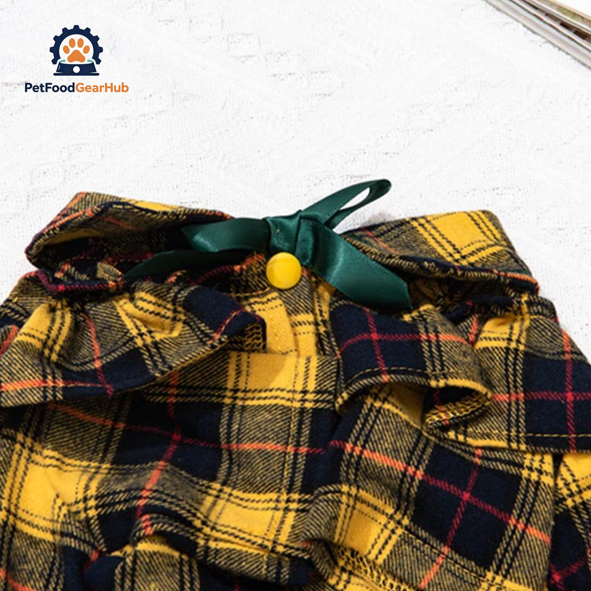 Bella Cat Shirt | Yellow Plaid Shirt for Cats | PetFoodGearHub