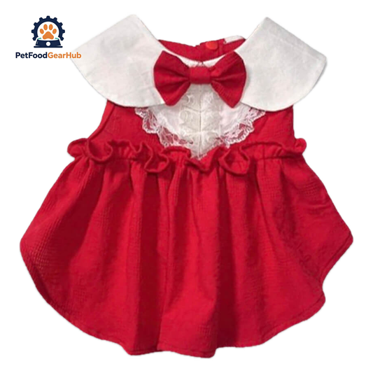 Ruby Cat Dress | Red Party Dress for Cats & Kittens | PetFoodGearHub
