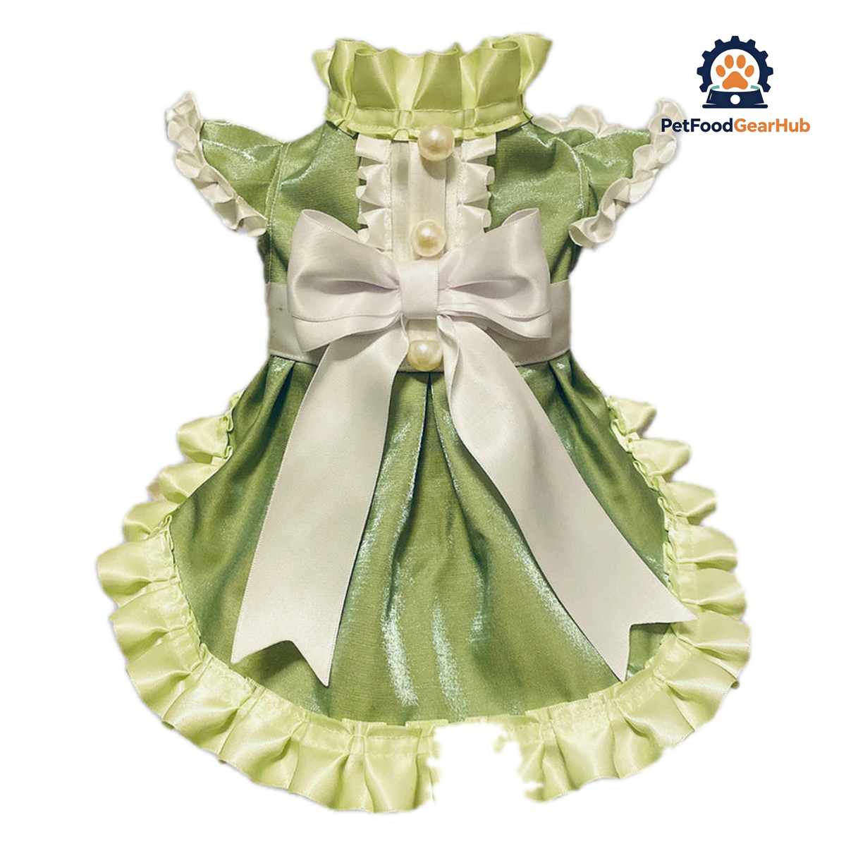 Jade Cat Dress | Green Party Dress for Kittens & Cats | PetFoodGearHub