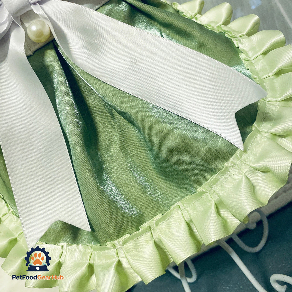 Jade Cat Dress | Green Party Dress for Kittens & Cats | PetFoodGearHub
