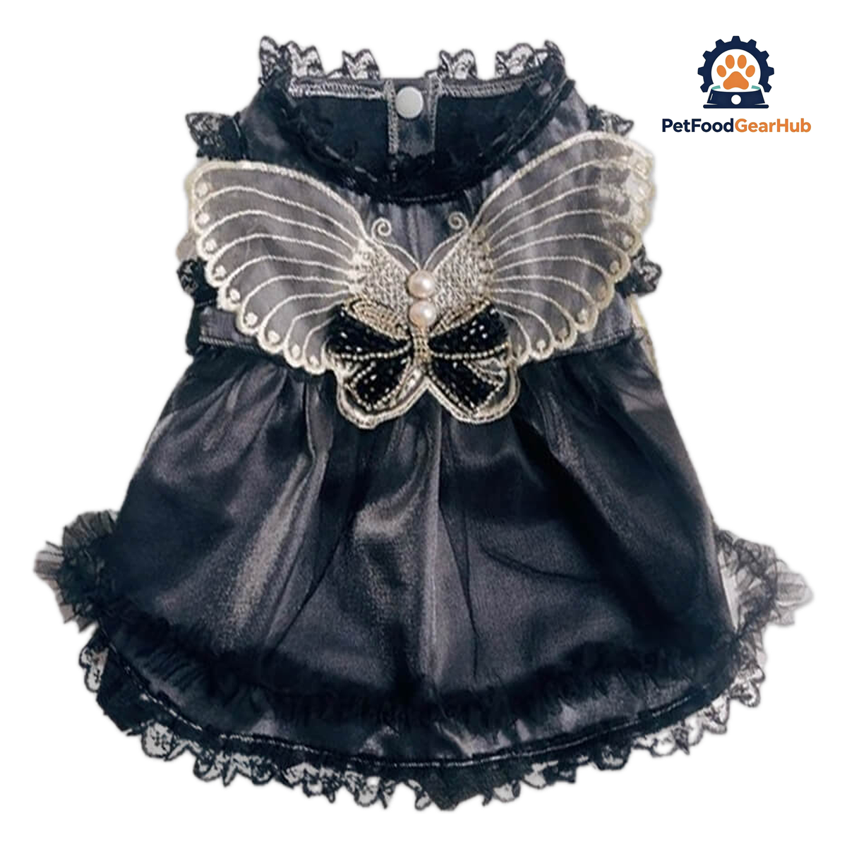 Noir Cat Dress | Black Party Dress for Cats & Kittens | PetFoodGearHub