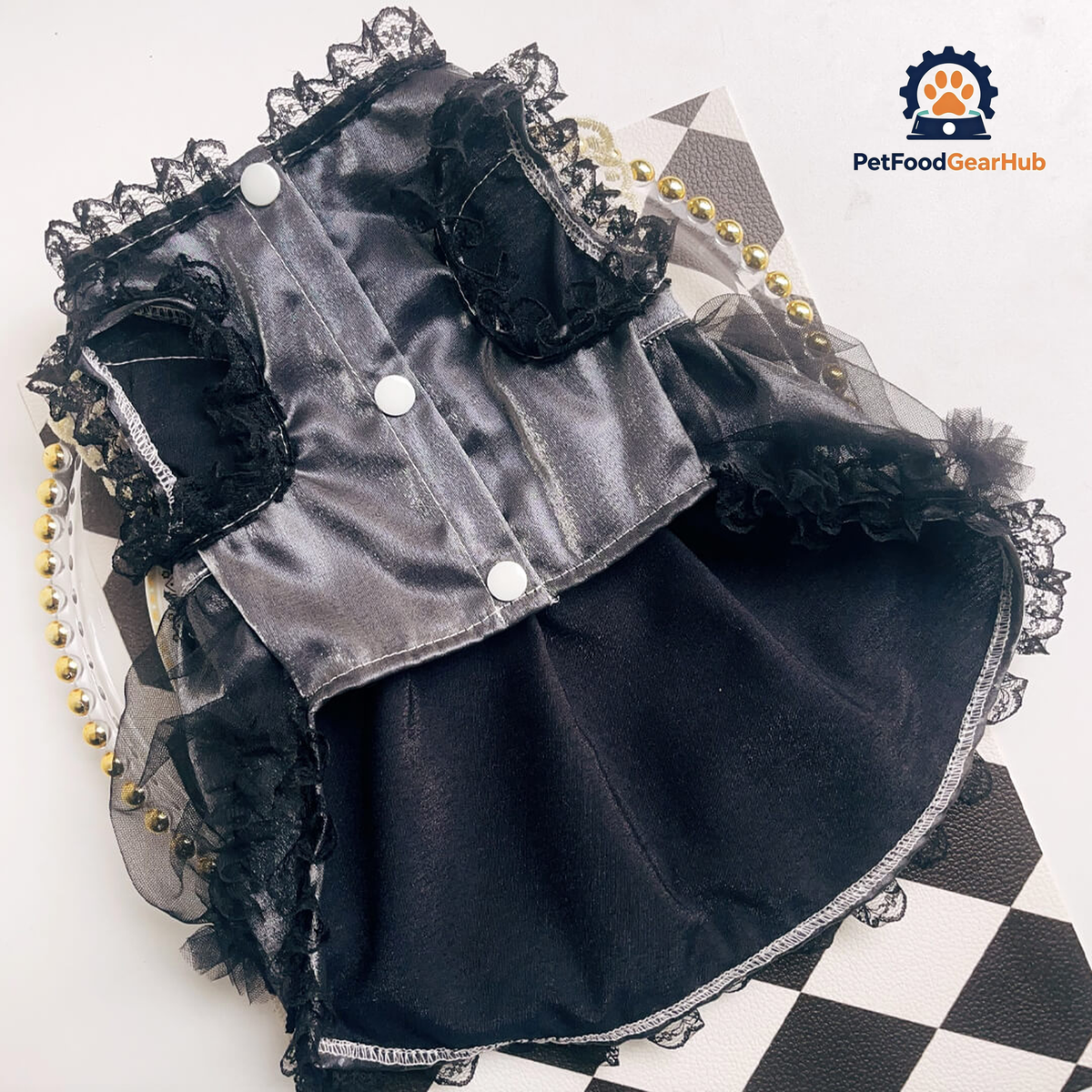 Noir Cat Dress | Black Party Dress for Cats & Kittens | PetFoodGearHub