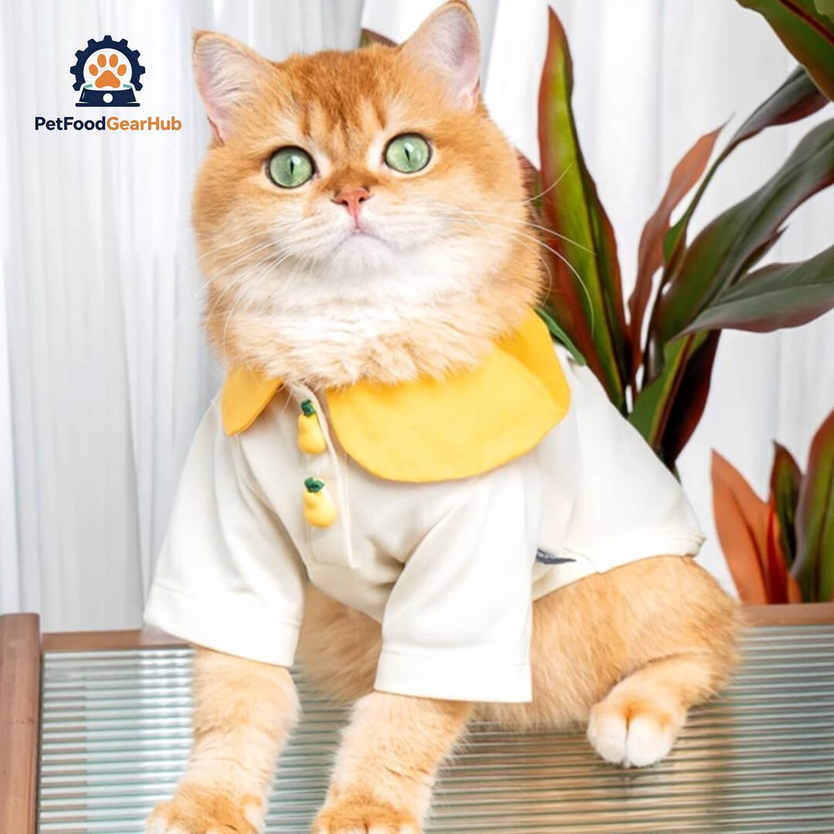 Cat in Pear Summer Shirt | PetFoodGearHub