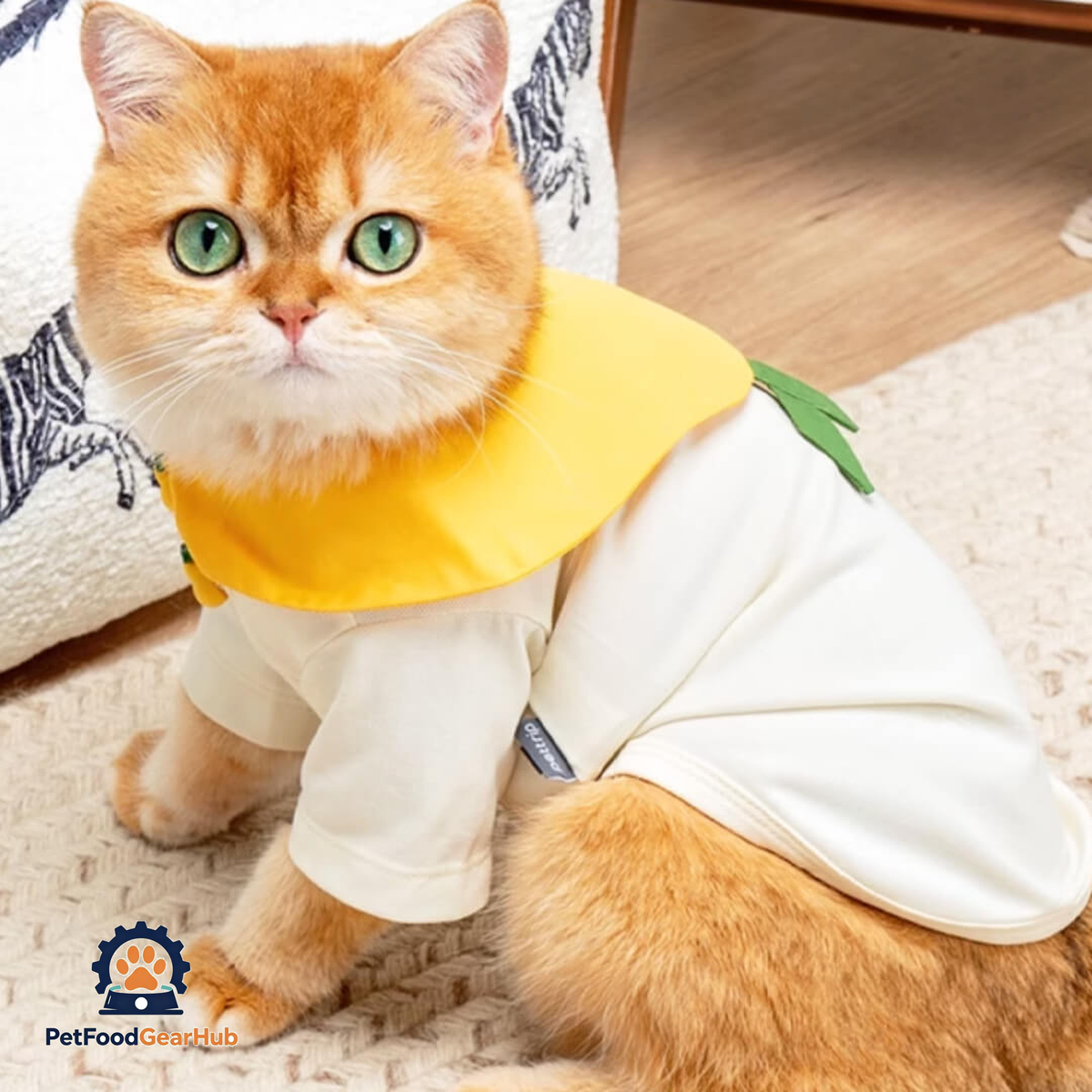 Cat in Pear Summer Shirt | PetFoodGearHub