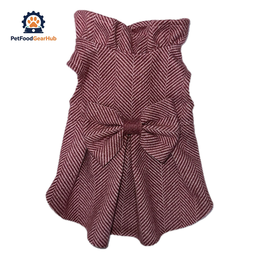 Tweed Cat Dress | Red Dress for Cats | PetFoodGearHub