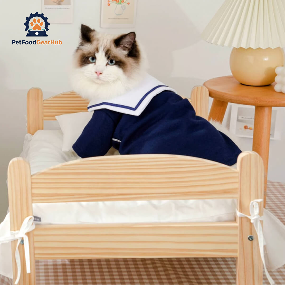 Cat in Sailor Shirt | Cat Clothes | PetFoodGearHub