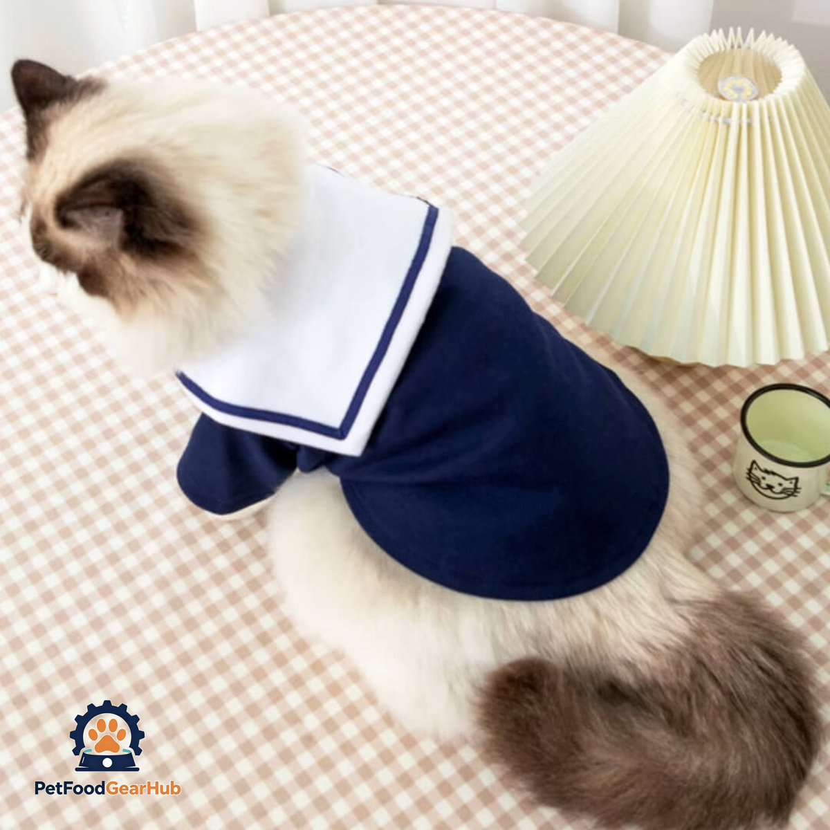 Cat in Sailor Shirt | Cat Clothes | PetFoodGearHub