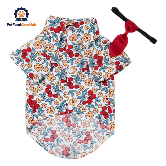 Catsby Cat Shirt & Tie Set | Floral Shirt for Cats & Kittens | PetFoodGearHub