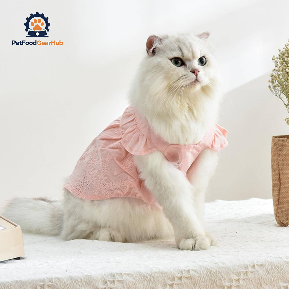 Jasmine Cat Dress | Cat in Pink Dress | Cat Clothes | PetFoodGearHub