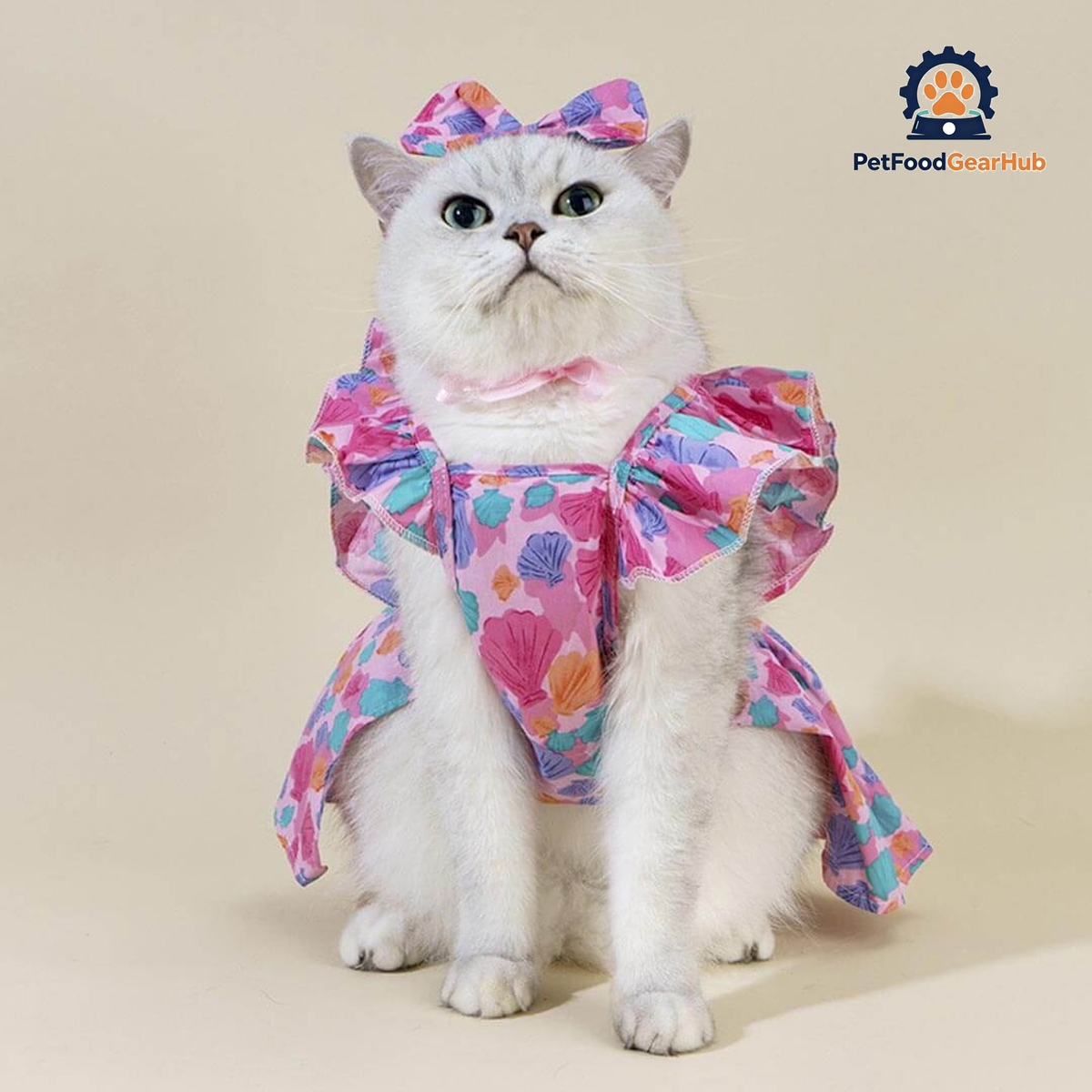 Little Princess Cat Dress & Bow Set | Dress for Cats | Cat Clothes | PetFoodGearHub