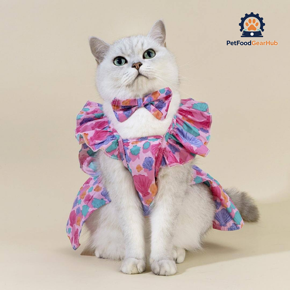 Little Princess Cat Dress & Bow Set | Dress for Cats | Cat in Dress | PetFoodGearHub