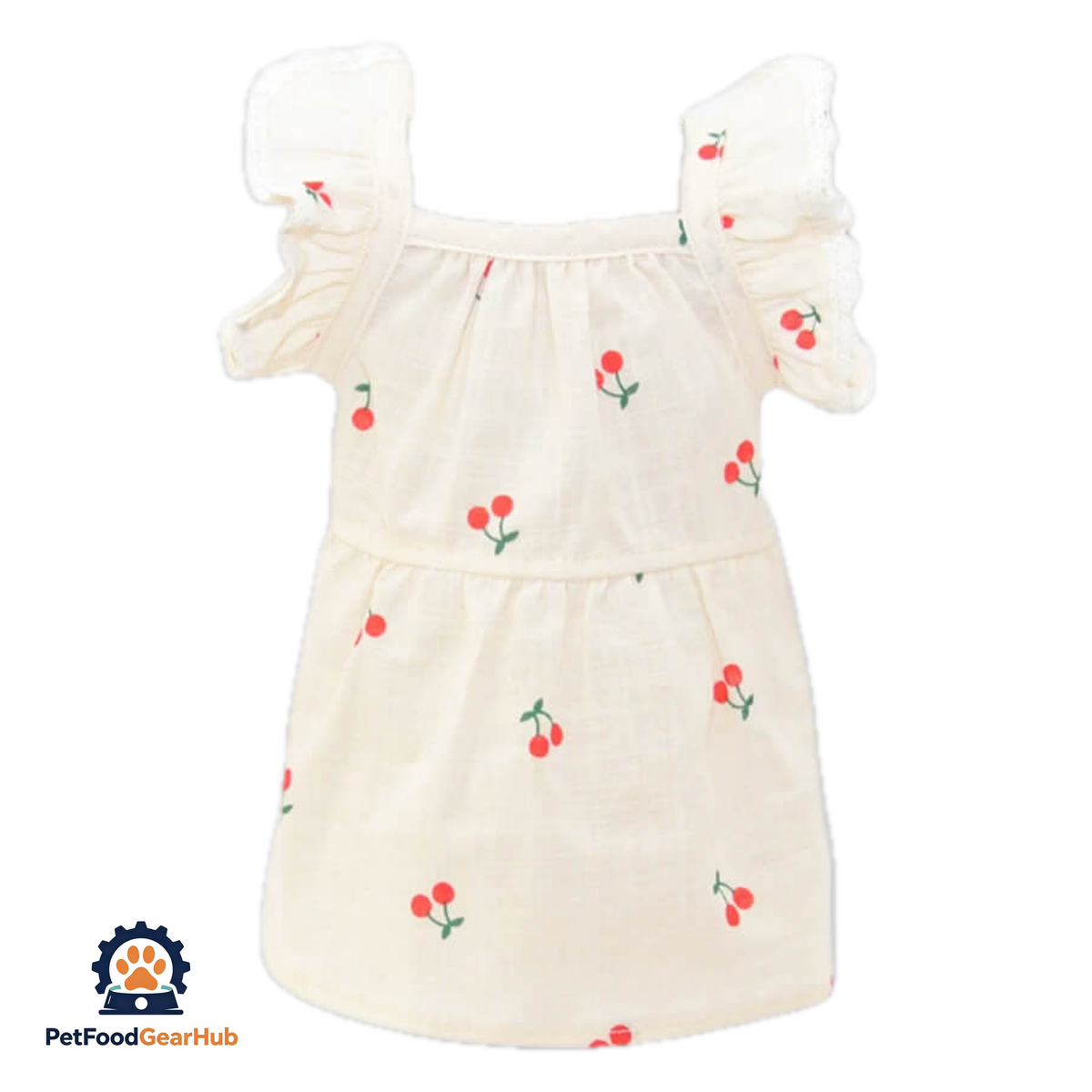 Red Cherry Print Dress for Cats & Kittens | PetFoodGearHub