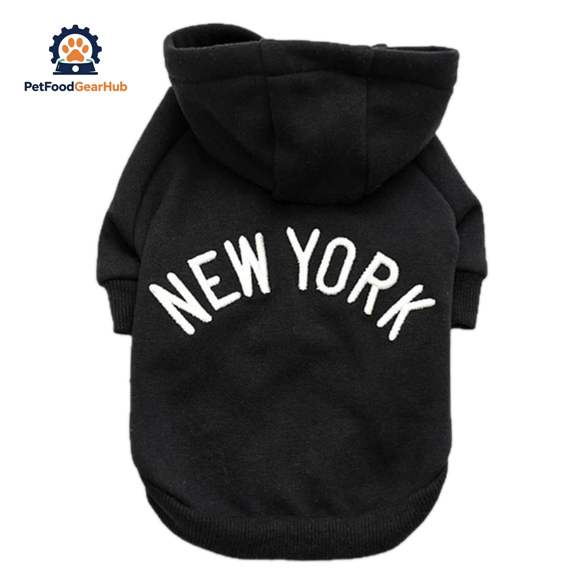 Black New York Cat Hoodie | Cat Hoodie Clothing | PetFoodGearHub
