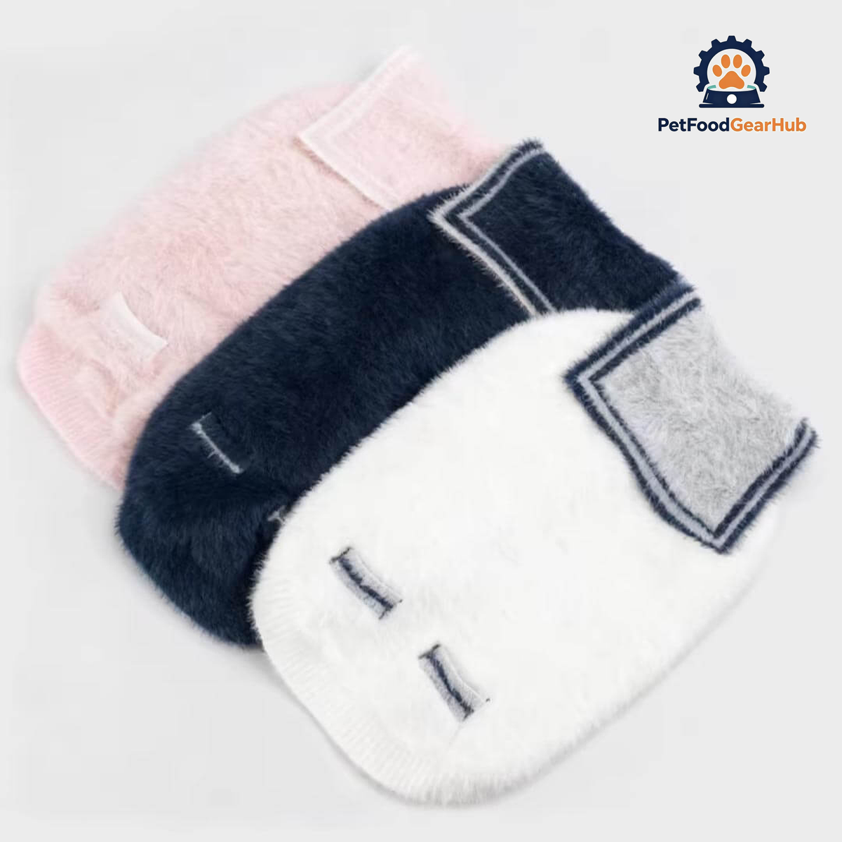 Stacked Pink Navy White Sailor Cat Cardigans | Cozy Cat Sweaters | PetFoodGearHub