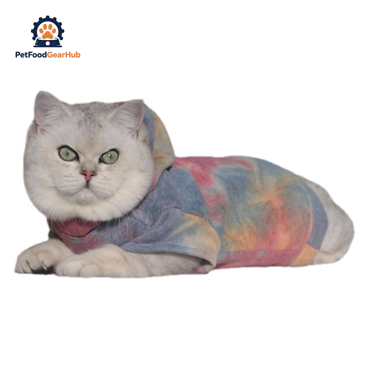 Hypurr Tie Dye Cat Hoodie II | Cat with Clothes | PetFoodGearHub