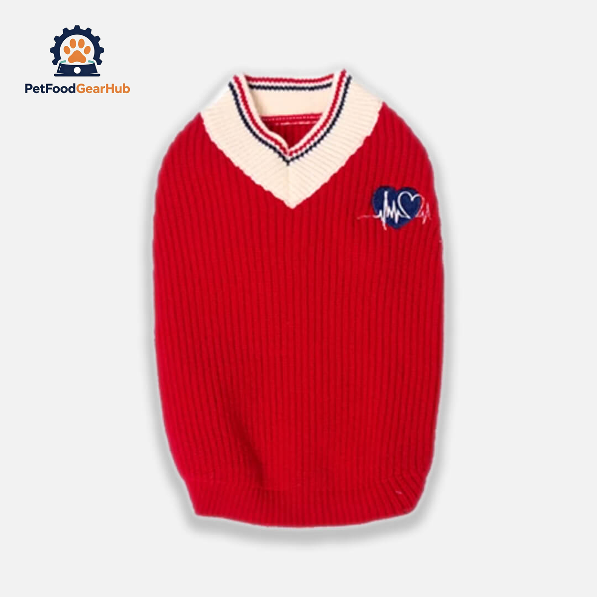 Red Preppy Sweater for Cats & Kittens | Cat Clothes | PetFoodGearHub