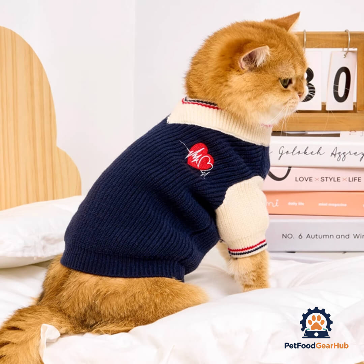 Cat in Blue Preppy Sweater | PetFoodGearHub