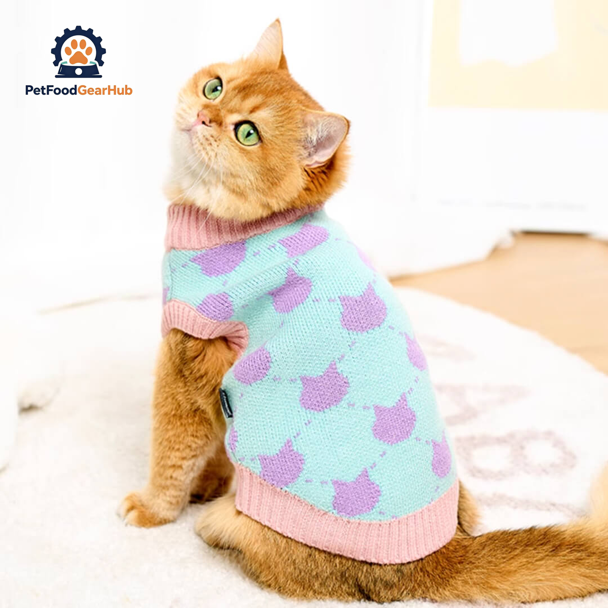 Cat in Cute Sweater | PetFoodGearHub
