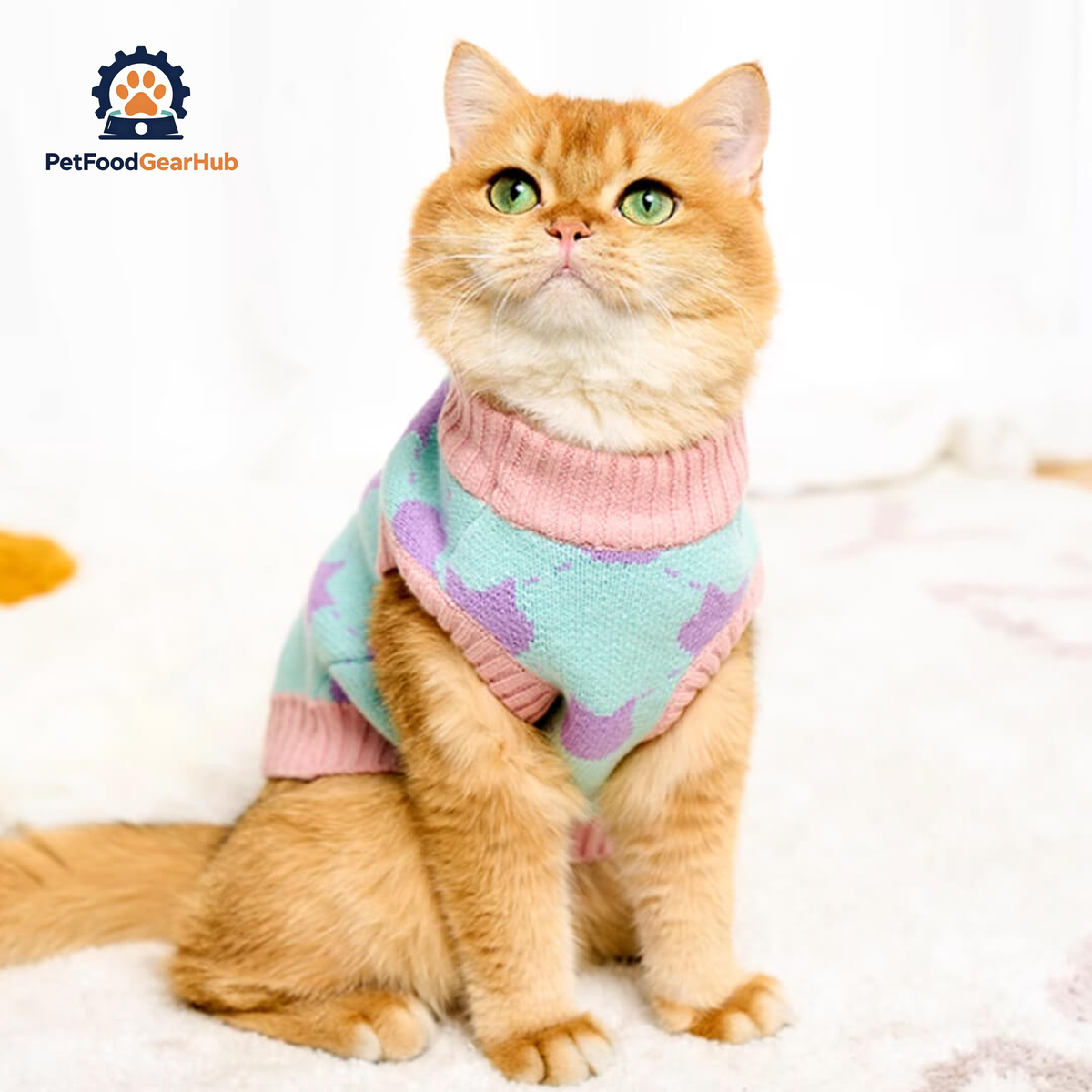 Cat in Cute Sweater | PetFoodGearHub