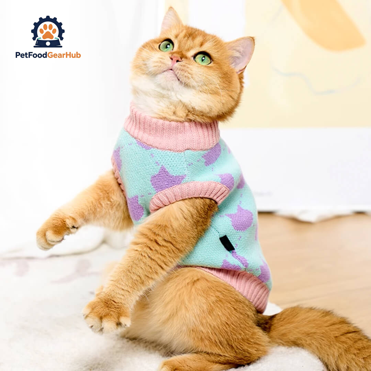 Cat in Cute Sweater | PetFoodGearHub
