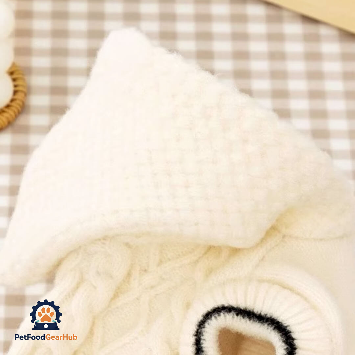 Blanc Cat Hooded Sweater | Knit Hoodie for Cats | PetFoodGearHub