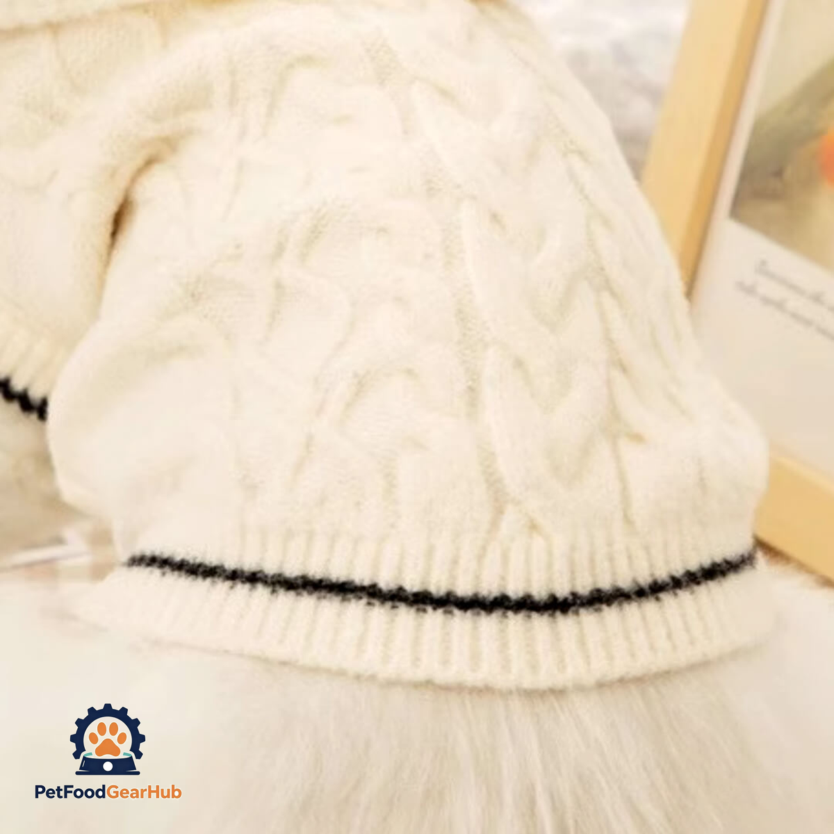 Blanc Cat Hooded Sweater | Knit Hoodie for Cats | PetFoodGearHub