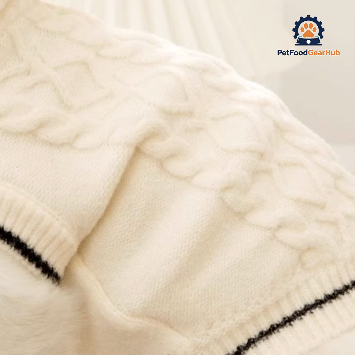 Blanc Cat Hooded Sweater | Knit Hoodie for Cats | PetFoodGearHub