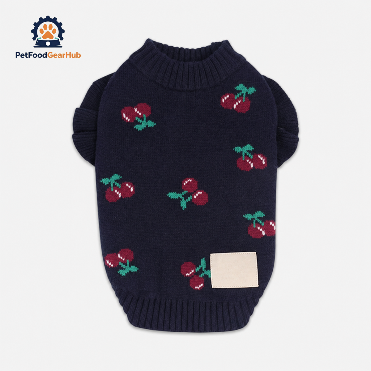 Navy Cherry Print Sweater for Cats & Kittens | PetFoodGearHub