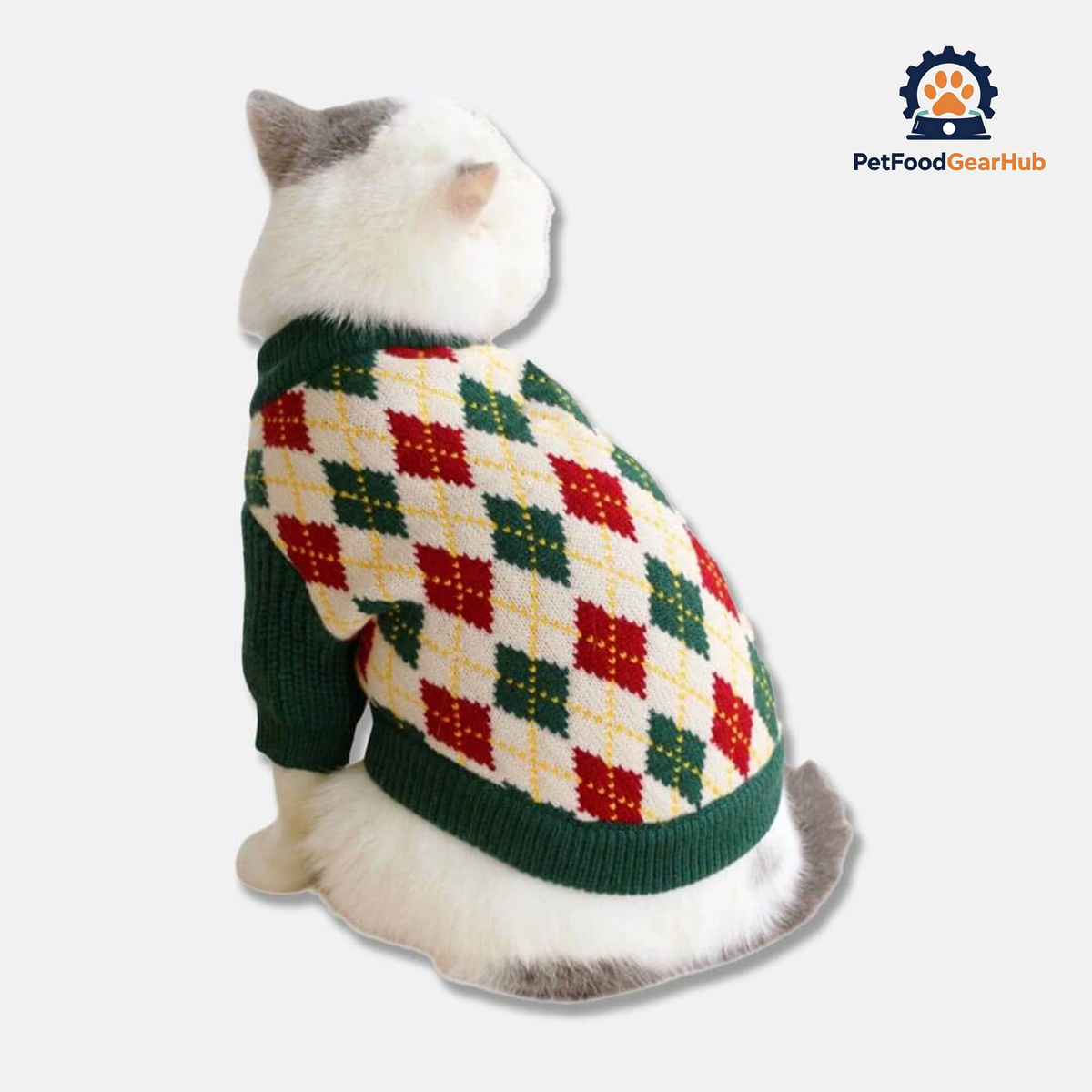 Cat in Argyle Sweater | PetFoodGearHub