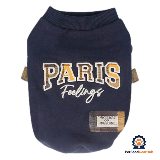Cute Navy Cat Sweatshirt | Letter Print Cat Clothing | PetFoodGearHub