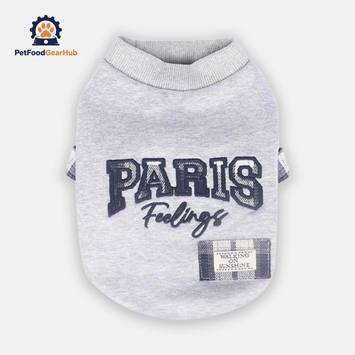 Cute Gray Cat Sweatshirt | Letter Print Cat Clothing | PetFoodGearHub