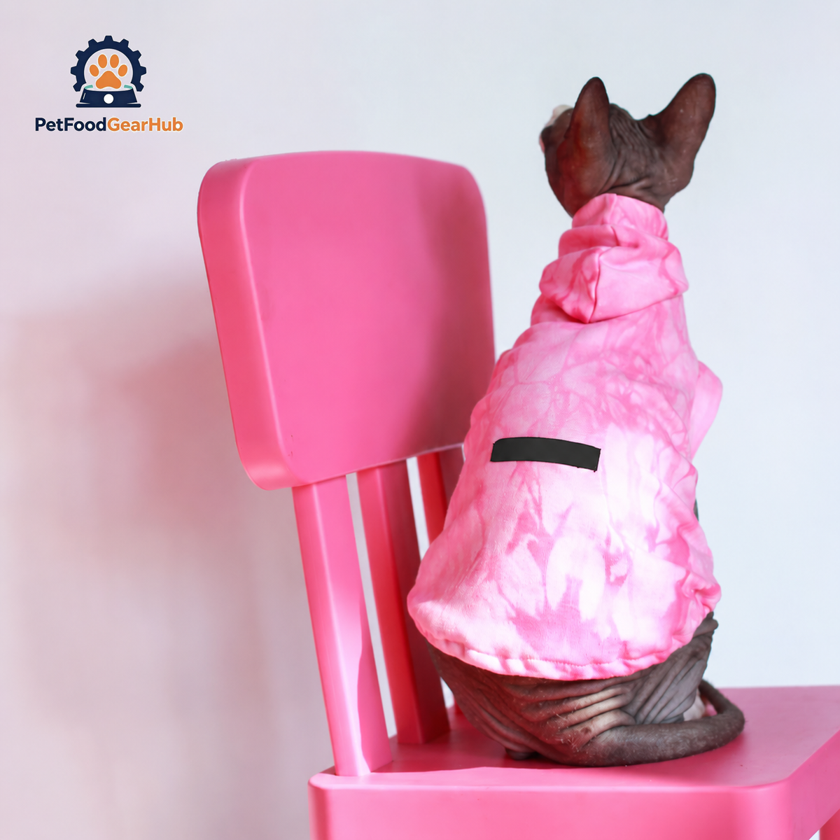 Sphynx Cat in Pink Tie Dye Sleeveless Hoodie | PetFoodGearHub