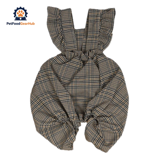 Checkers Cat Dungarees | Cat Clothes | Pet Clothes | PetFoodGearHub