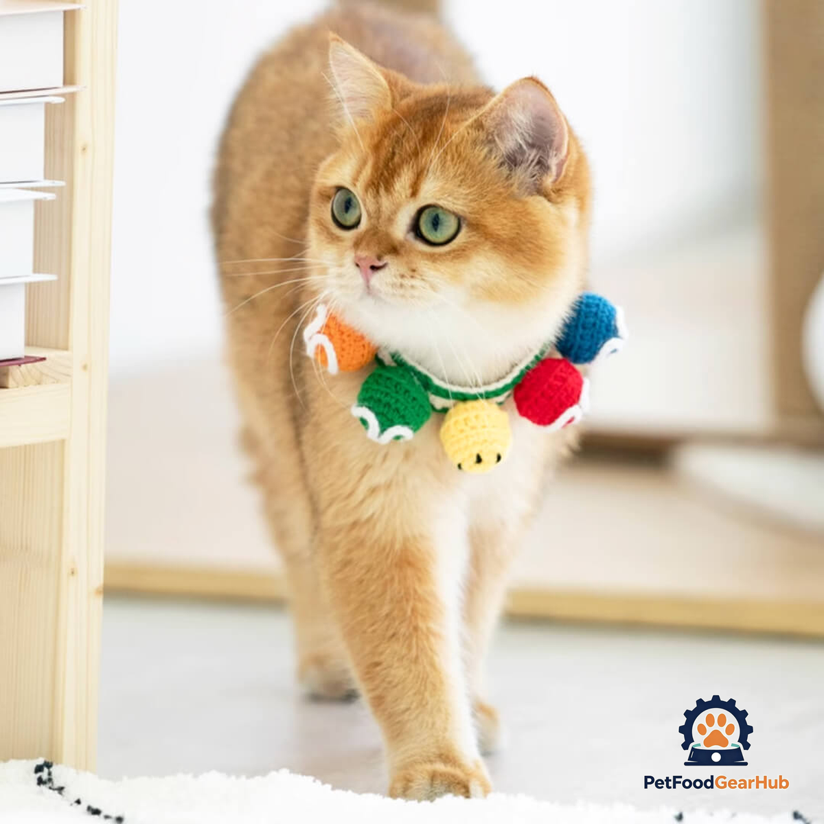 Cat in Handmade Colorful Balls Cat Collar | PetFoodGearHub