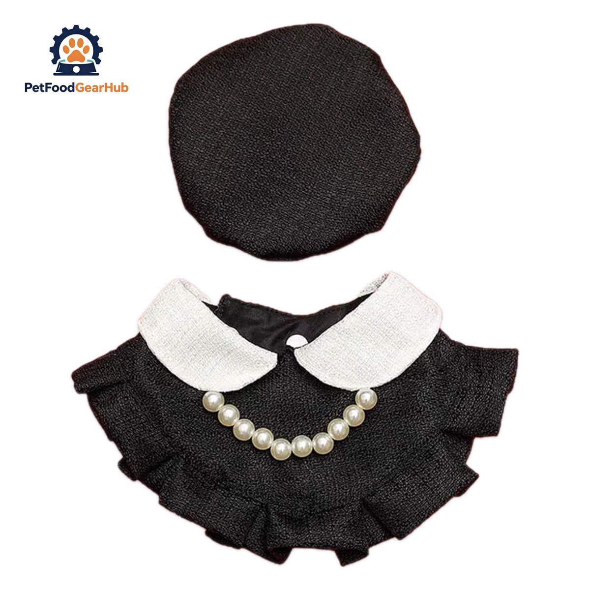 Black Cat Bib & Hat | Handmade Cat Accessories | PetFoodGearHub