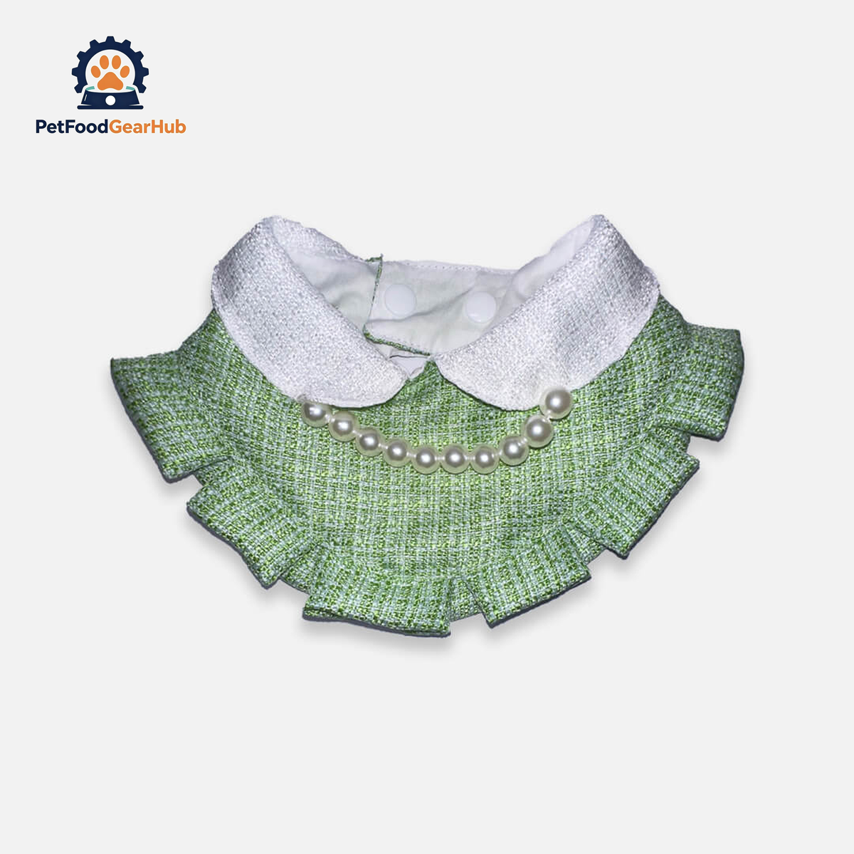 Green Cat Bib | Handmade Cat Accessories | PetFoodGearHub