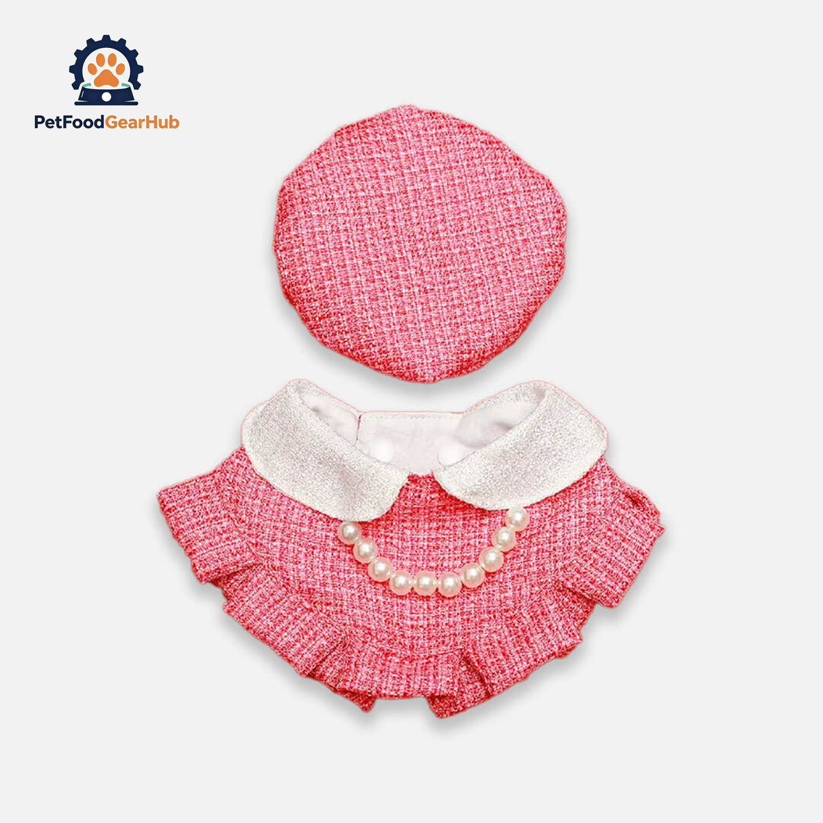 Pink Cat Hat & Bib | Handmade Cat Accessories | PetFoodGearHub