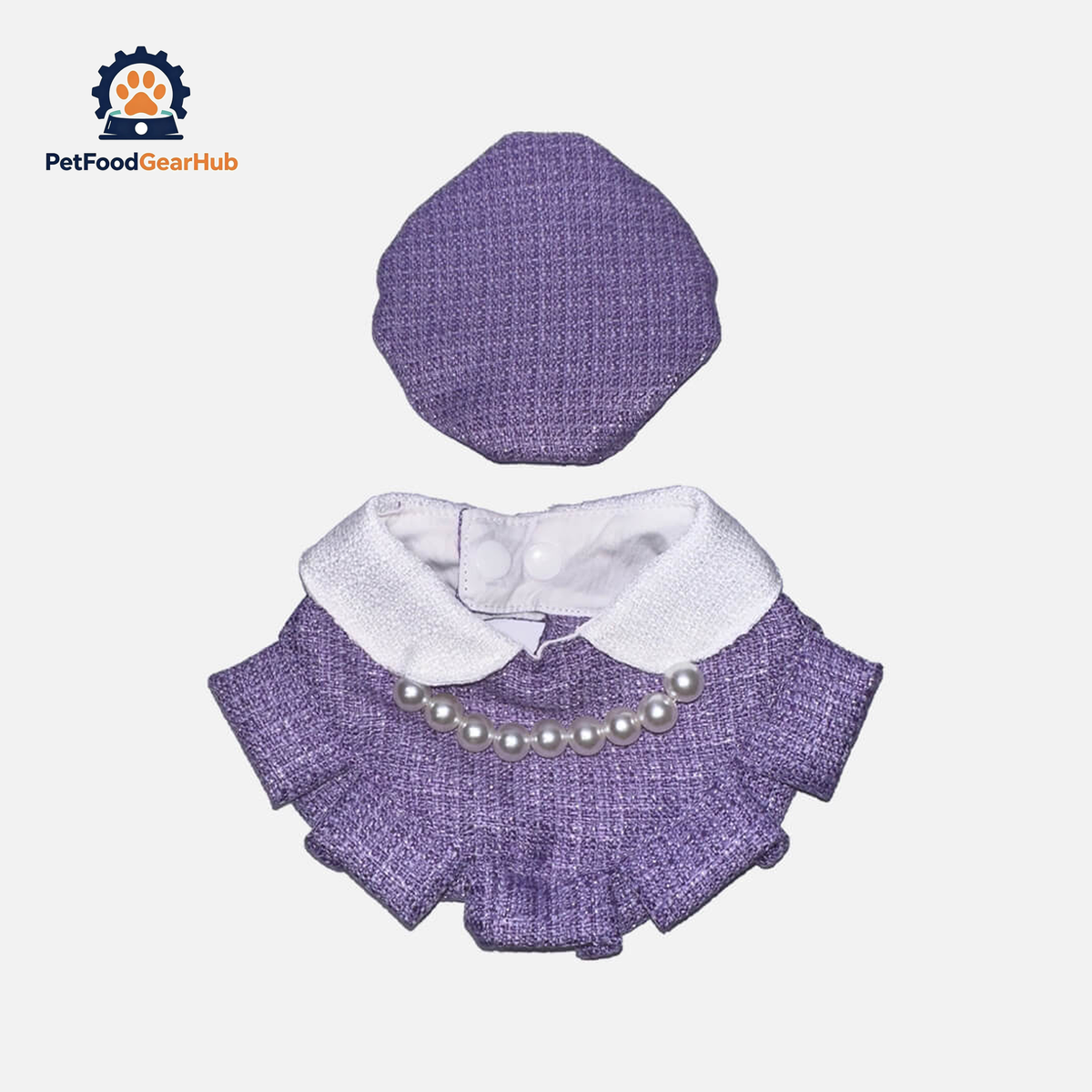 Purple Cat Hat & Bib | Handmade Cat Accessories | PetFoodGearHub
